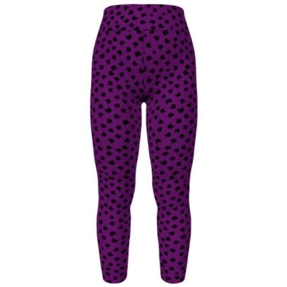 LuLaRoe Womens Leggings Size TC2 Black Cats Purple Halloween Plus 18+ NWT‎